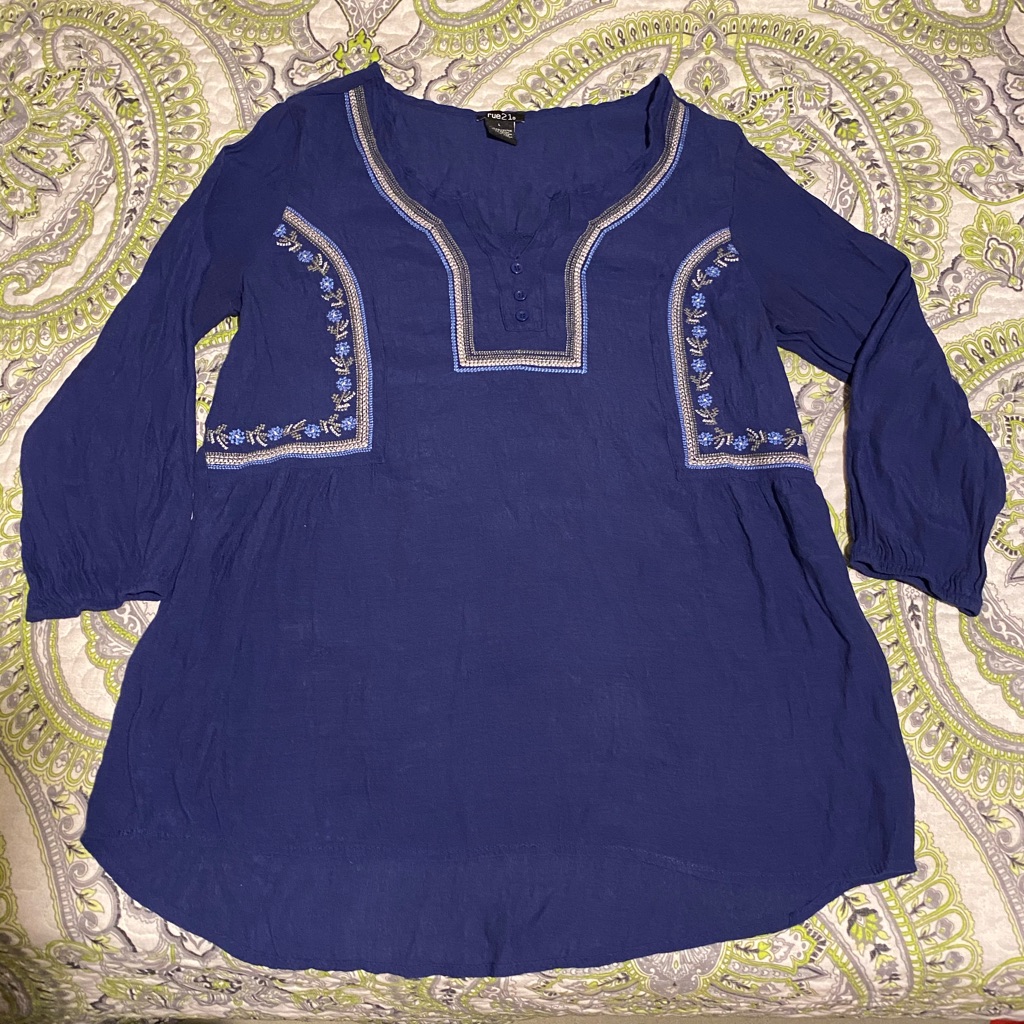 Beautiful Navy Blouse Beautiful Detailing